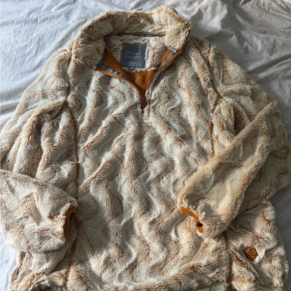 Simply Southern Cream Fleece Sweater